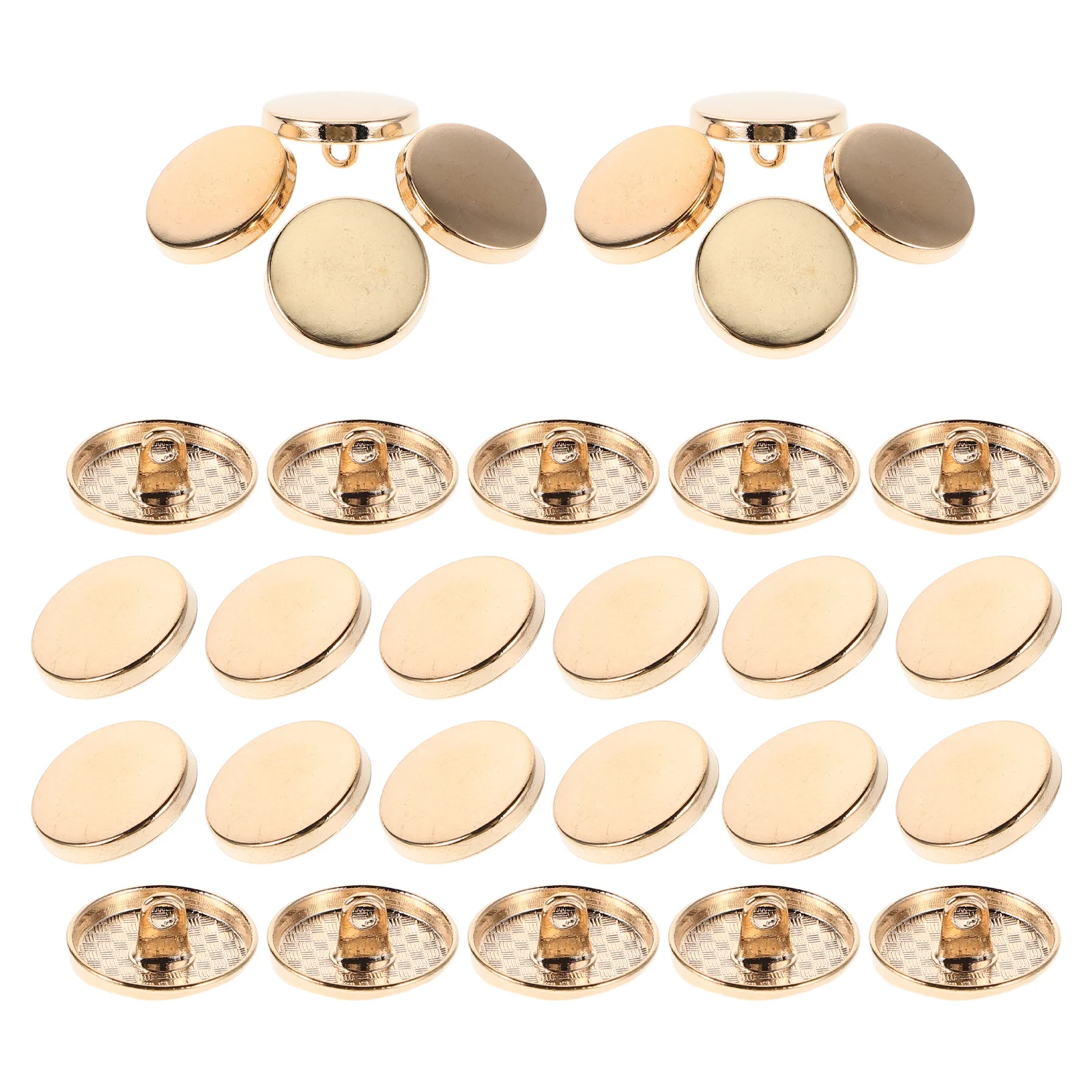 

30pcs Metal Coat Buttons Coat Flat Buttons Coat Sewing Buttons Costume Decorative Buttons (Golden 18mm)