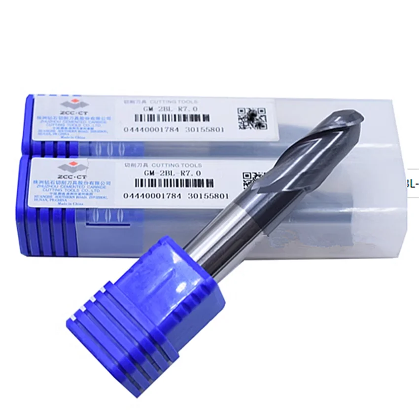 

GM-2BL-R7.0 ZCC.CT GM-2BL Two edge long shank ball end mill D14.0R7.0*14*28*100 2T ball nose end mill 2 Flutes Ball End Mills