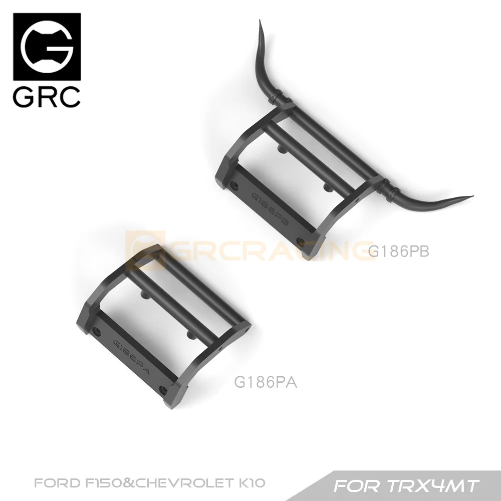 GRC  Front Bumper Ox Horn #A/B 3D Printed for TRX4MT Chevrolet  K10 / TRX4MT Ford F150 Upgrade Option Parts #G186PA/B