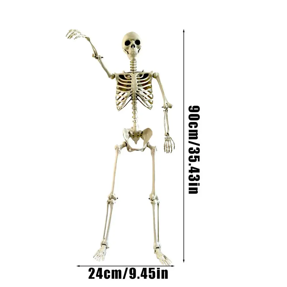 Halloween realistische Körperknochen lebensgroßes menschliches Skelett mit beweglichen Gelenken Simulation Schädel Ornament Spukhaus Horror Requisiten