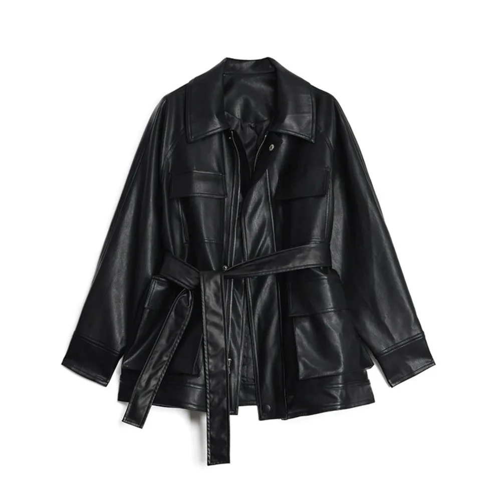

Spring Autumn Leather Top PU Faux Leather Jacket Women Luxury Female Overcoat 2026 New Collection Y2k Good Quality Clothes Woman