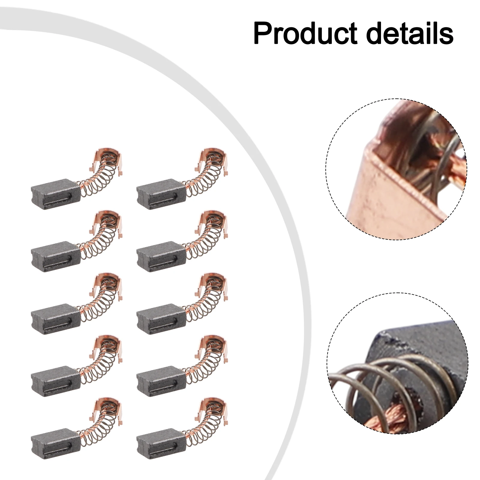 10pcs Carbon Brushes 12mm X 8mm X 5mm Angle Grinder Carbon Brushes Motor Replacement Accessories Power Tools Spare Parts