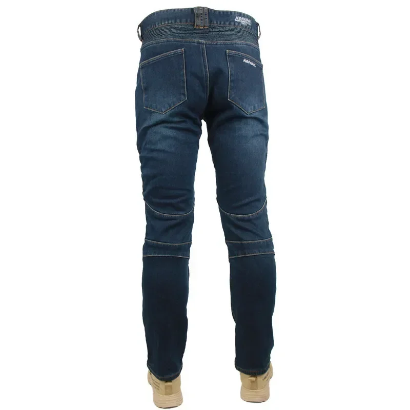 Jeans d'équitation de moto coupe-vent, pantalons de moto, pantalons Hocky élastiques minces en cachemire, équipement de protection anti-chute, hiver