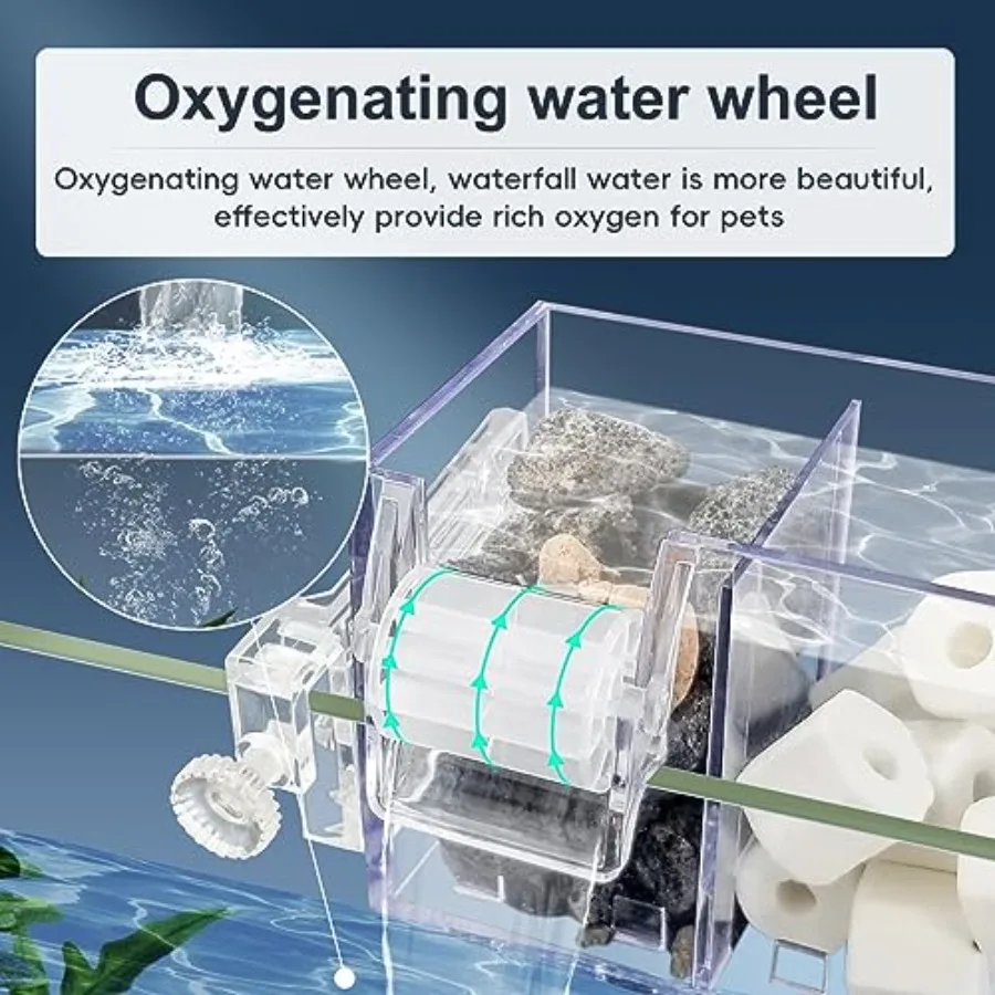 Multi-Layer Aquarium Filter with Water Wheel 5