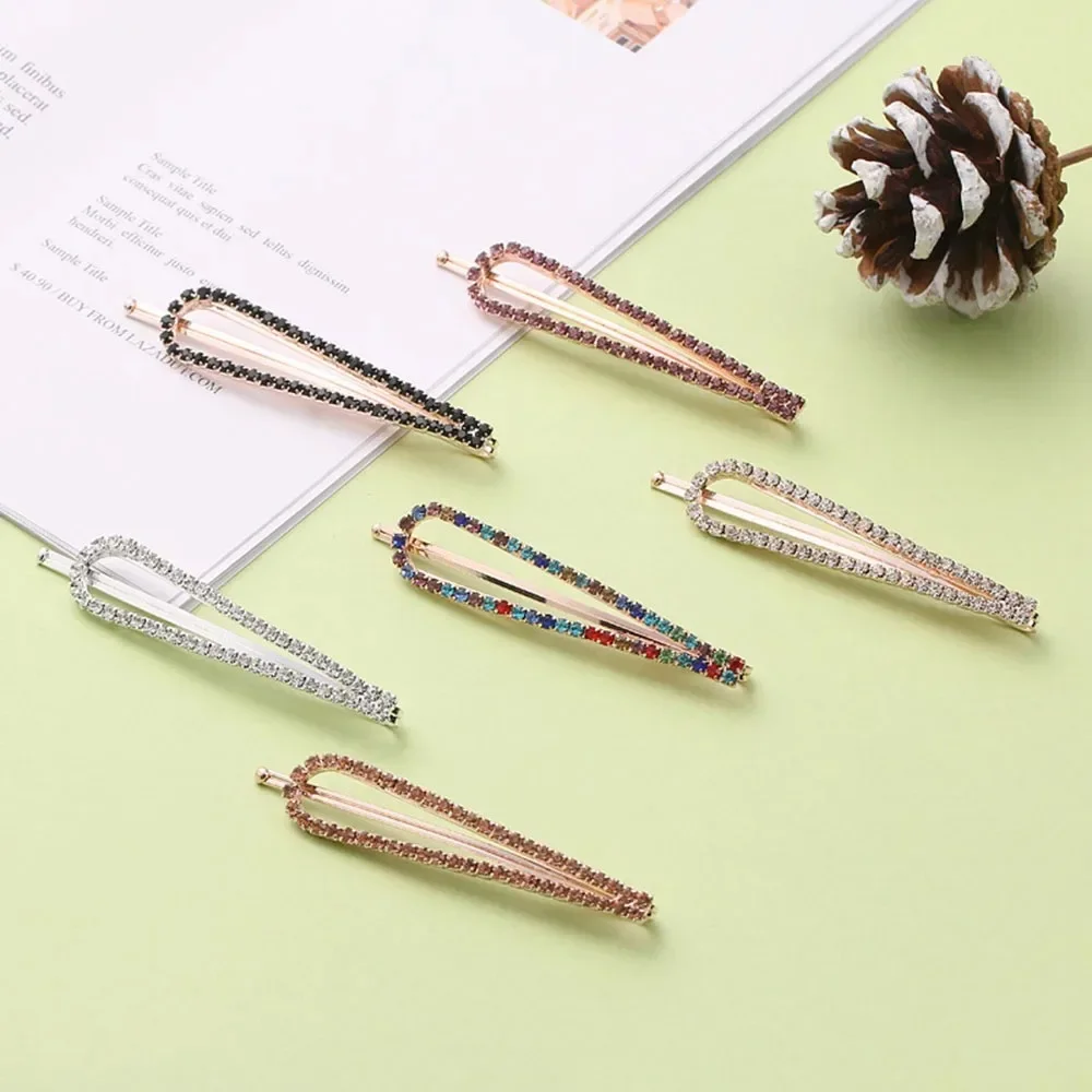 

1Pc Women Crystal Rhinestone Hair Clips Hair Pin Fashion Hairpins Alloy Barrette Girl Beauty Hair Accessories Styling Tools