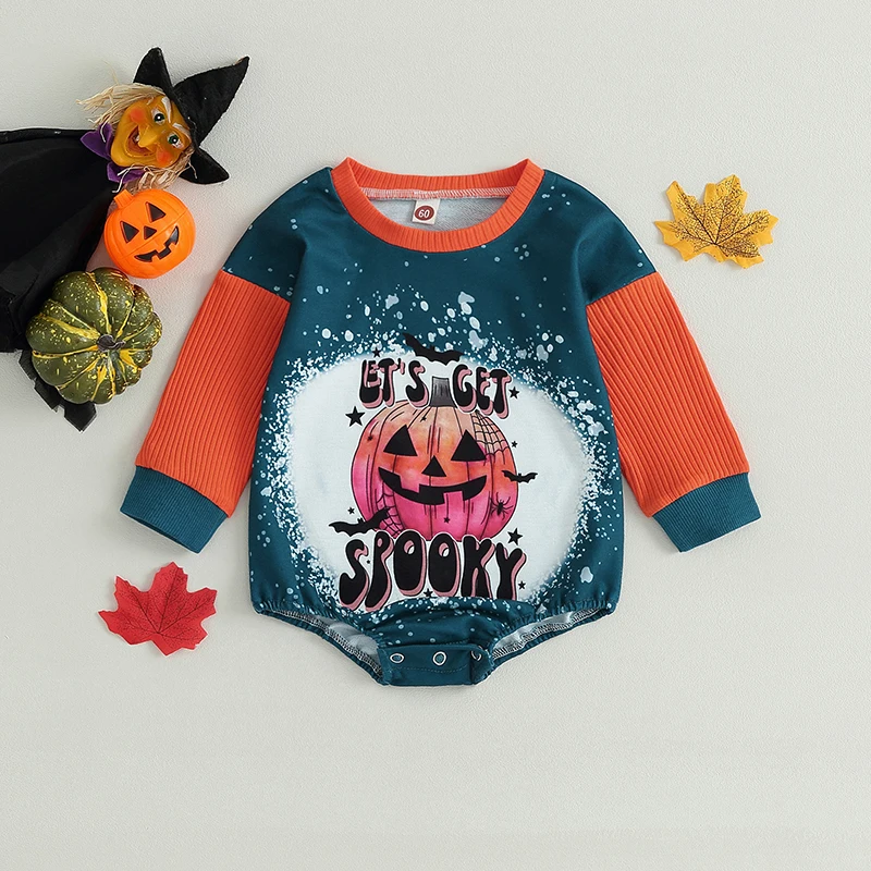 Adorable Infant Halloween Costume  with Spooky Ghost Print and Cozy Long Sleeves for Baby s First Trick-or-Treat Outfit