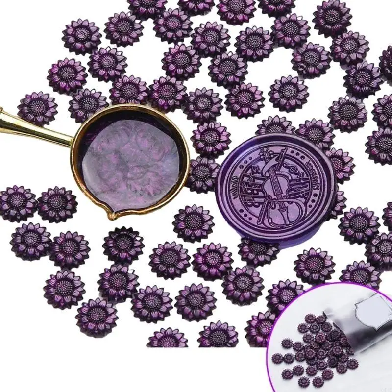 Sealing Wax Beads Flower Wax Seal حبات لدعوة الزفاف ختم X3UC