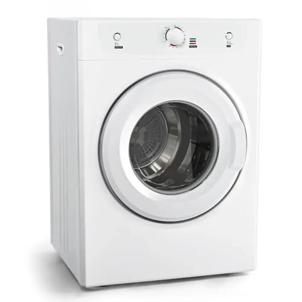 Stainless Steel 3.5 Cu.Ft. 1500W Clothes Dryer with Sensor Dry Mode 140℉ Timer ECO Mode Wide-angle Door Opening Stainless Steel