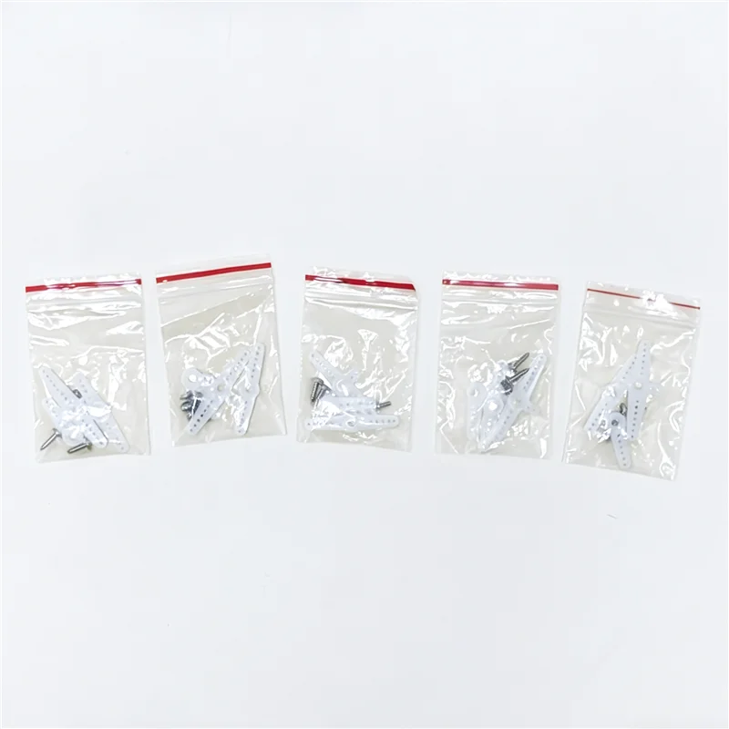5 Sets SG90 Servo Horn Replacement Kit, Multi-hole Design Servo Arm with Screws for RC Aircraft Robot DIY Model Parts