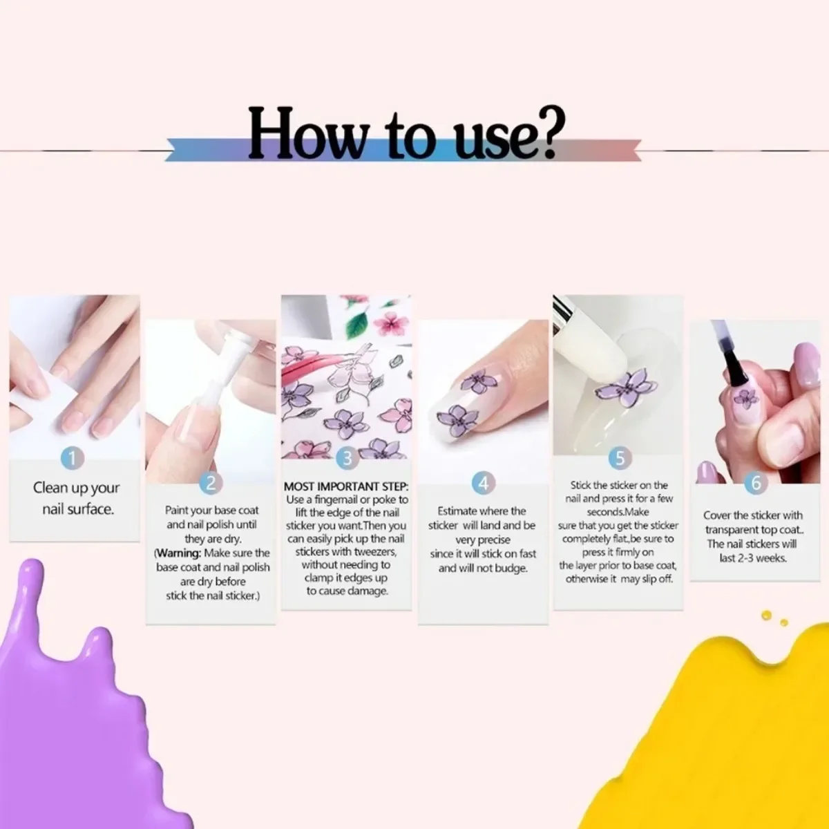 Summer Style Nail Art Sticker Cartoon Animal Little Bear Rabbit Carrots Colorful Flowers Tulip Design Nail Decoration Decals