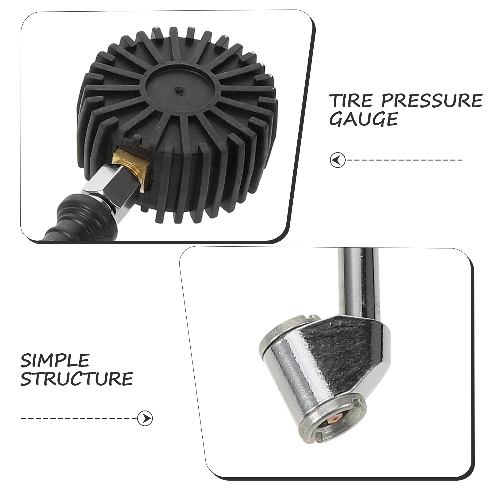 

Car Tire Pressure Gauge Mechanical Pointer Alloy Long Handle Rubber Grip Truck Motorcycle Tyre Pressure Tester Monitoring Device