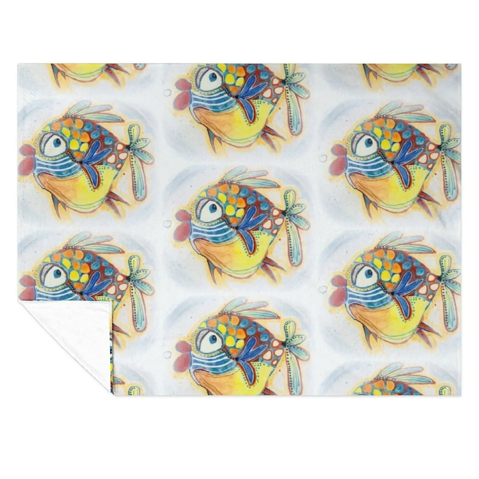 

Fishy Throw Blanket Cute Plaid Luxury Throw Picnic Sofas Blankets