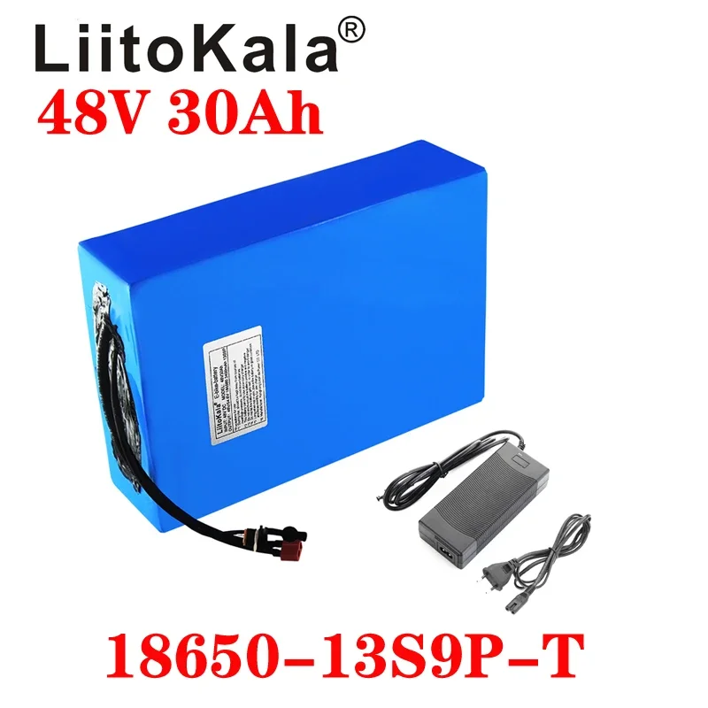 LiitoKala 18650 48V30ah 1000w Lithium Ion BatteryElectric Bike Battery Cell Scooter Plug Can Be Replaced with T  or XT60