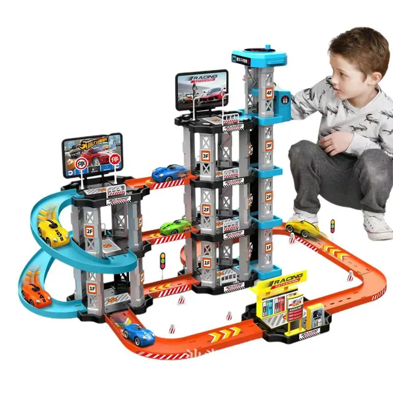 Boys Race Track Sets Racecar Track Toys Sets Preschool Car Games Vehicle Playsets Christmas Birthdays Gifts For Boys Girls