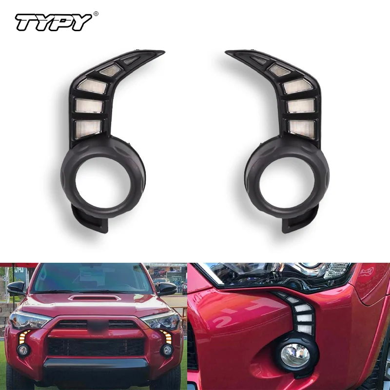 

3-цветные светодиодные DRL для Toyota 4Runner N280 2014 2015 2016 2017 2018 2019 2020 2021 2022 2023 дневные ходовые огни в стиле Mustang
