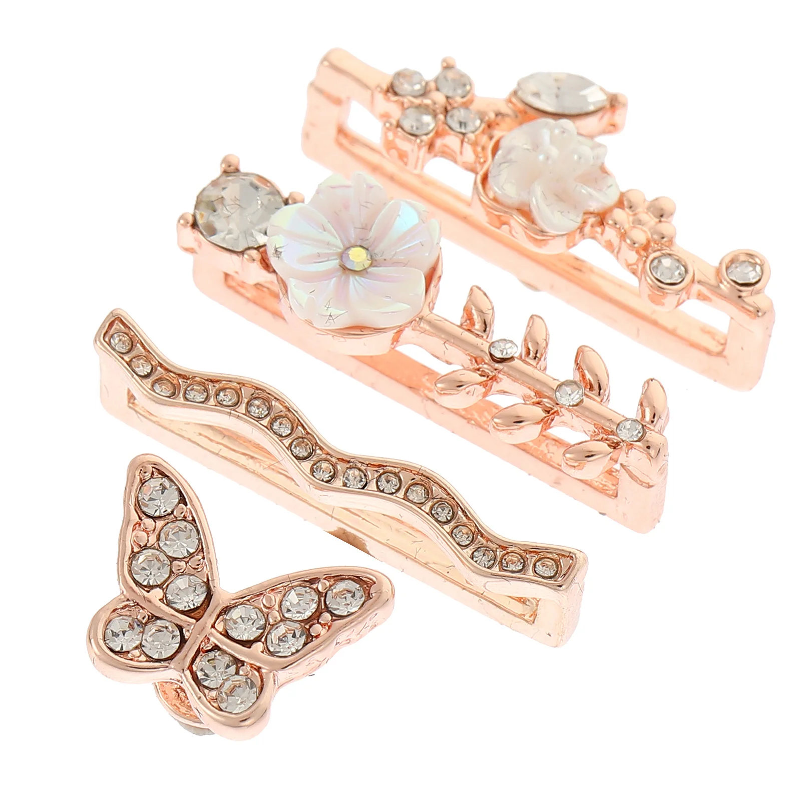 4Pcs Watchband Charms Mini Rhinestone Decorations Durable Metal Loops Smartwatch Straps Accessories Unique Style Gift