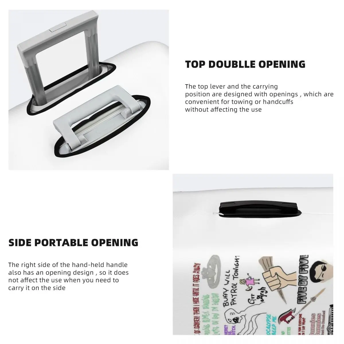 بافي مصاص الدماء القاتل الكولاج غطاء حقيبة حماية مرونة رحلة الأمتعة حامي يغطي لمدة 18-32 بوصة