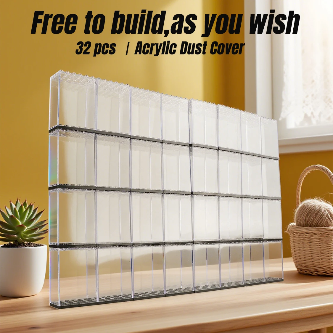 32 Pcs Minifigures Display Cases Set, Mini-Figures Display Cases Fits For Figures Display, Single Mini-Figures Storage Case For Figures Collectors, Acrylic Building Block Display Box Dust-Proof