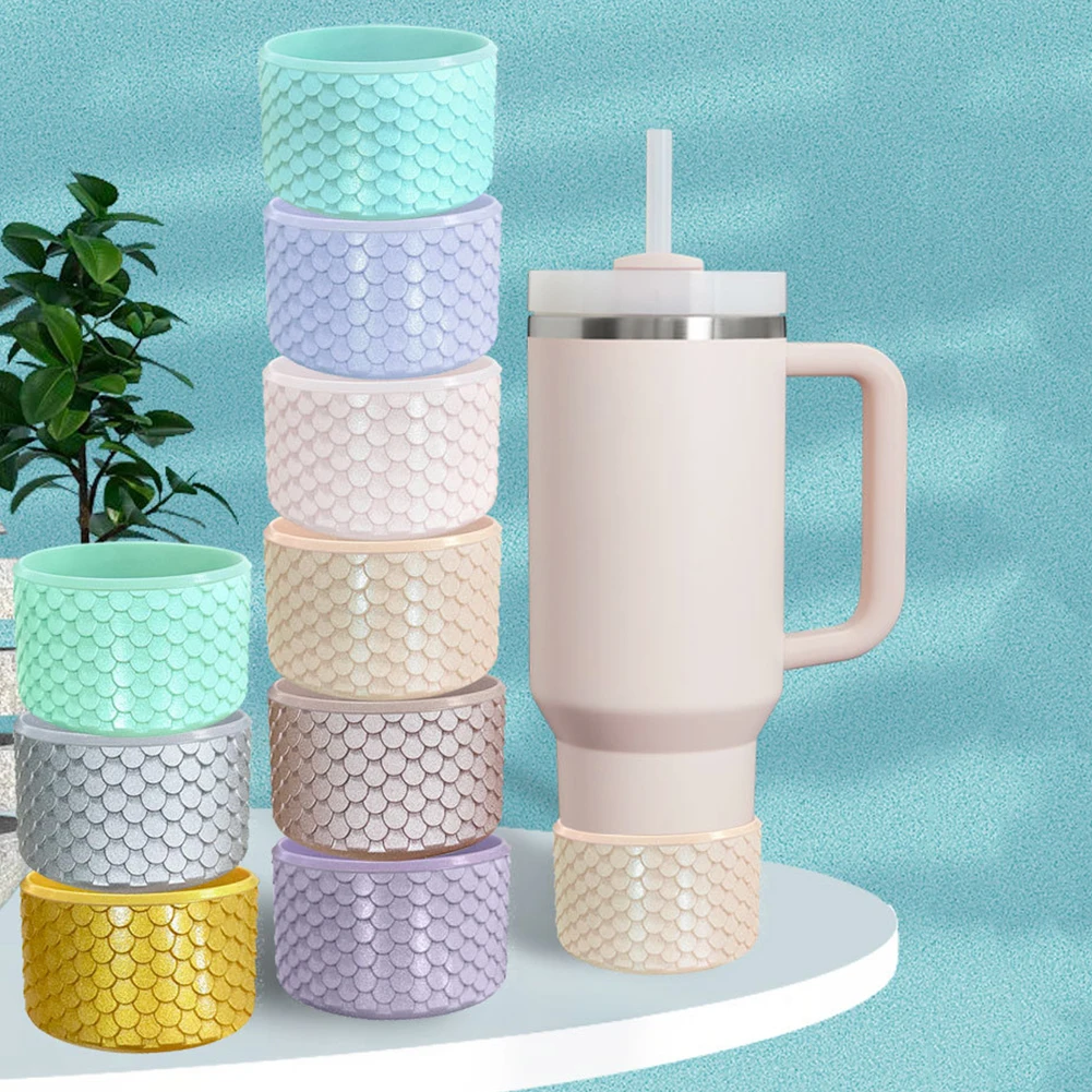 7.5cm Silicone Boot for 40 oz Tumbler Quencher Adventure Tumbler Handle Bottom Sleeve for Ice Flow Flip 30oz 20oz Water Bottle