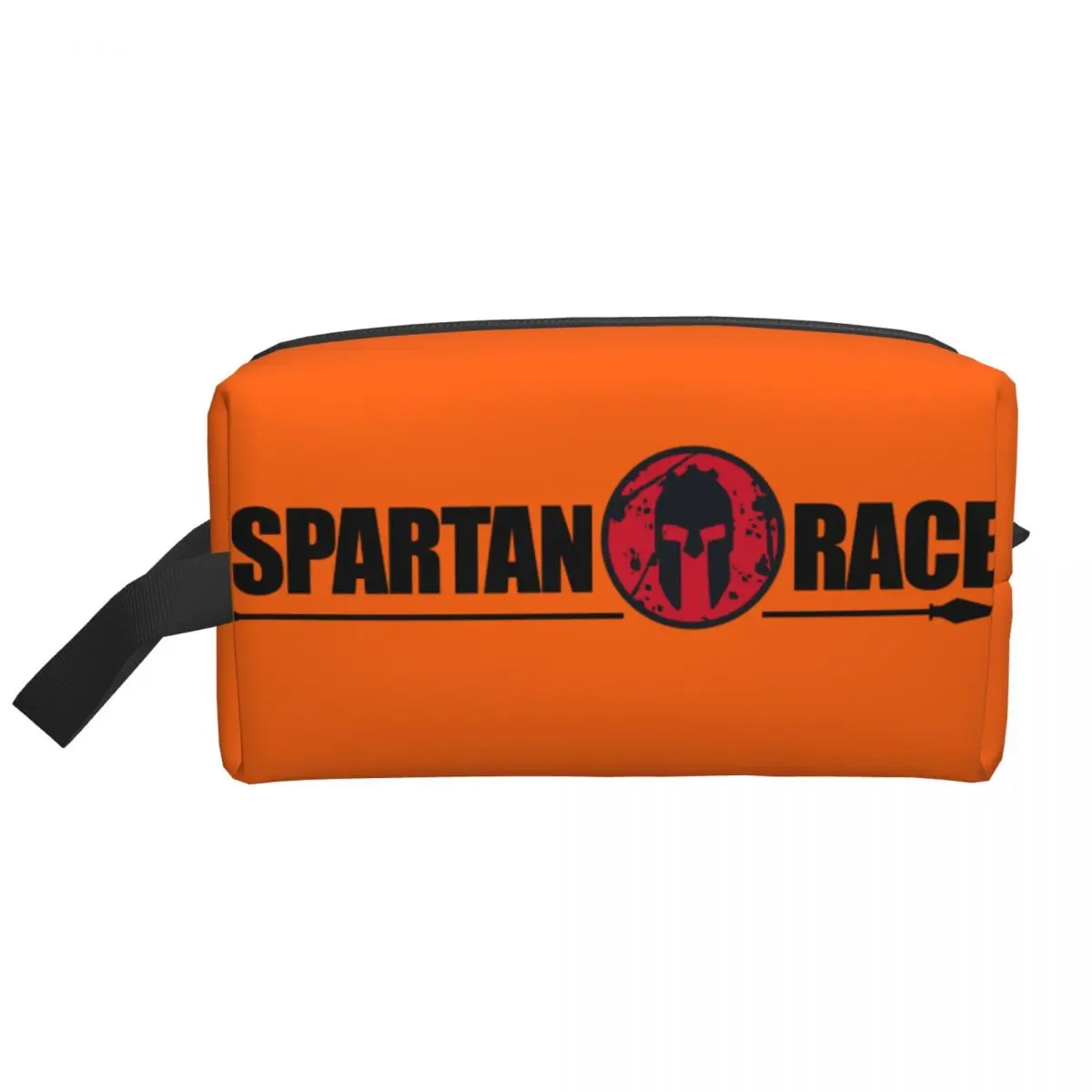 Custom Travel Sparta Spirit Spartan Race Toiletry Bag Kawaii Cosmetic Makeup Organizer Women Beauty Storage Dopp Kit Box