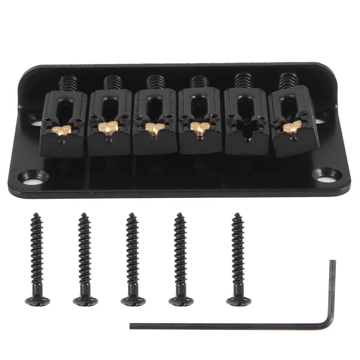 SMIEA Cuerpo de puente de guitarra rígida para piezas eléctricas de 6 cuerdas Negro