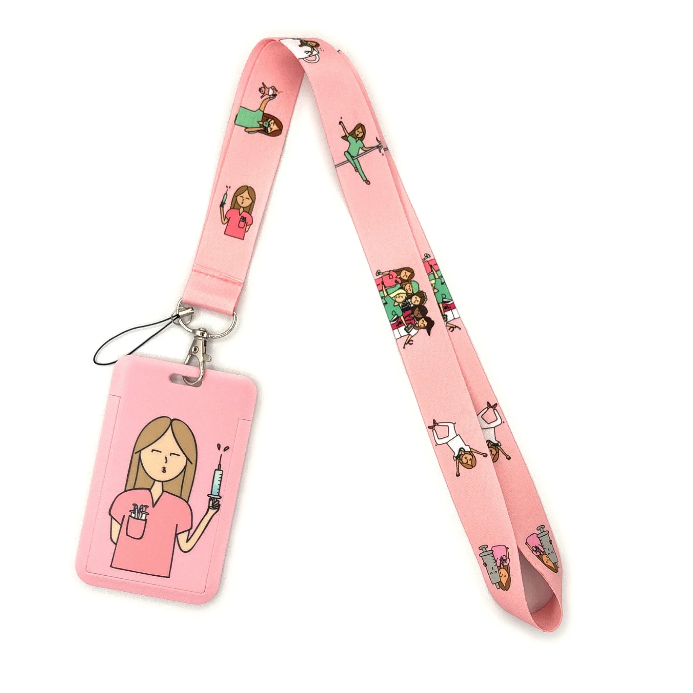 Imagem -03 - Enfermeira Vida Cartoon Lanyard Titular do Cartão de Crédito Correia de Pescoço Chaveiro de Negócios Corda de Pendurar Titular do Crachá de Identificação Lariat Lasso