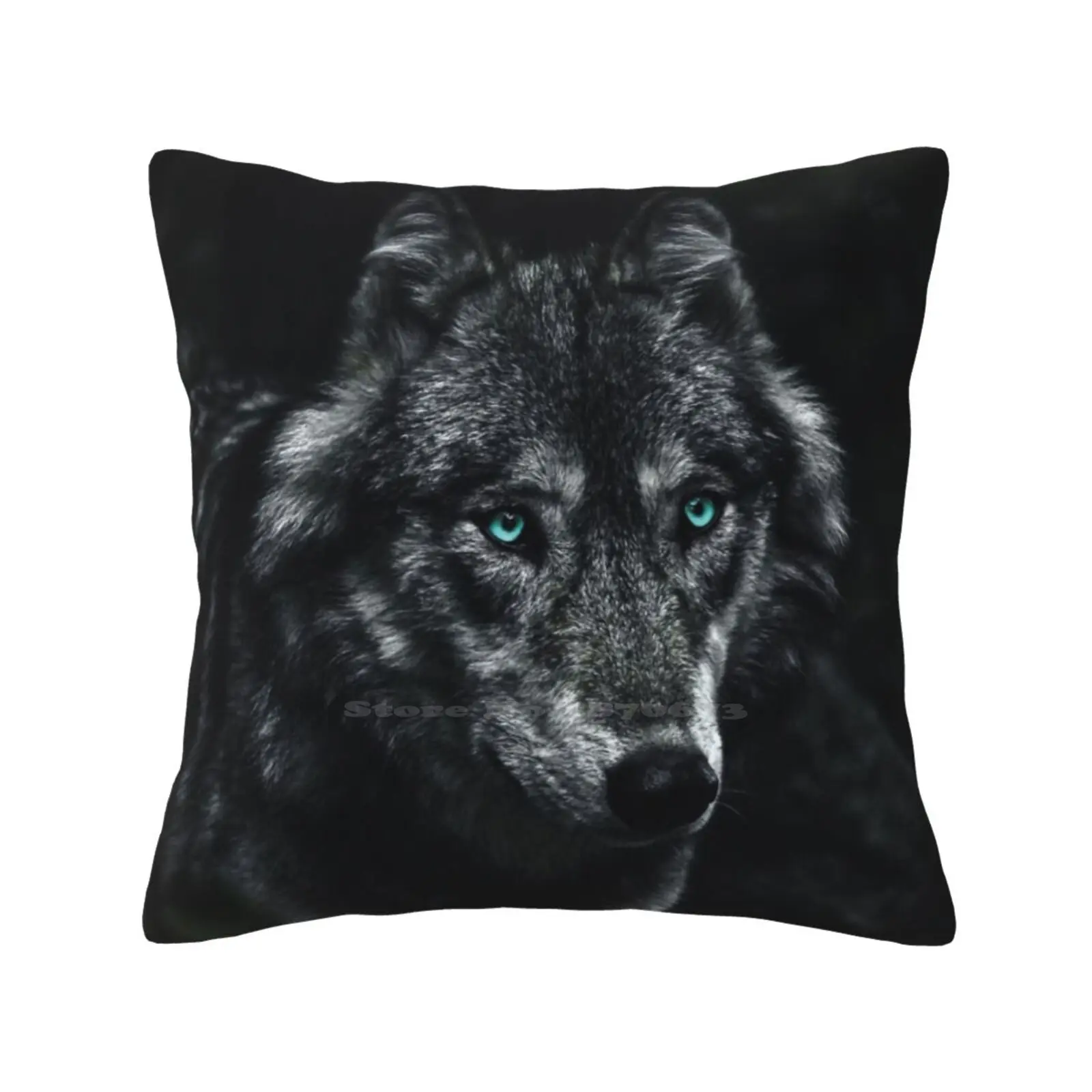 Wolf With Blue Eyes Pillow Cover Hug Pillowcase Teen Wolf Wolves Cute Dog Furry Werewolf Nature Stiles Stilinski Animals Blue