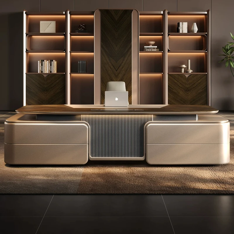 Simple Modern Boss Table Light Luxury High-end Desk File Cabinet Office Desks And Workstations Room Computer Tables Furniture
