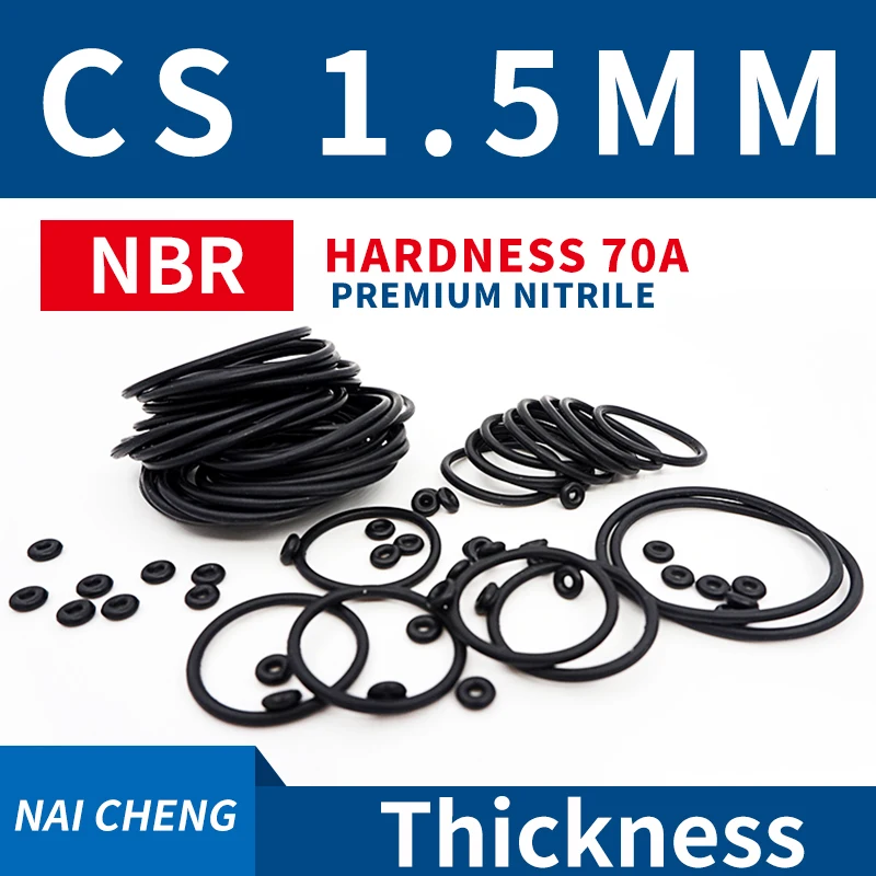 CS1.5mm black NBR 70A nitrile rubber O-ring sealing gaskets wear-resistant gasket O-ring thickness 1.5mm  rubber ring