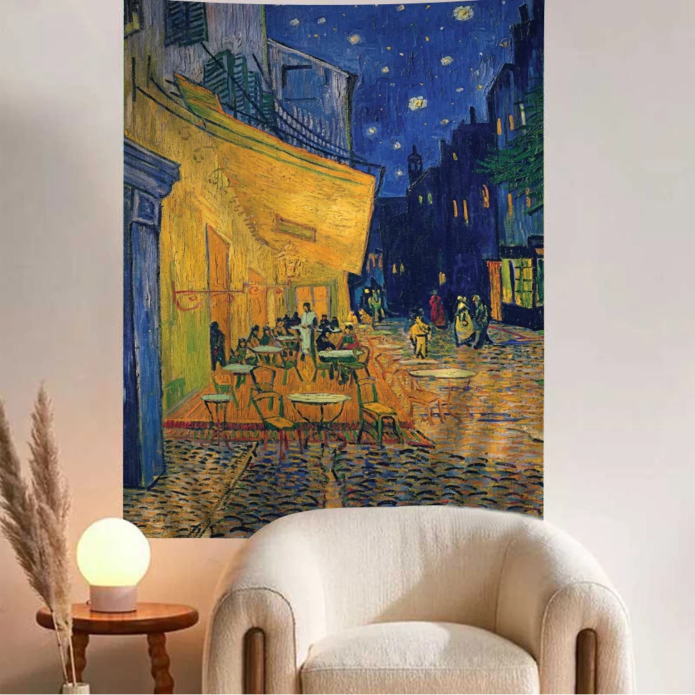 Van Gogh Ölgemälde Werke Anime Wandteppich Hippie Blume Wandteppiche Wohnheim Dekor Günstige Hippie Wandbehang