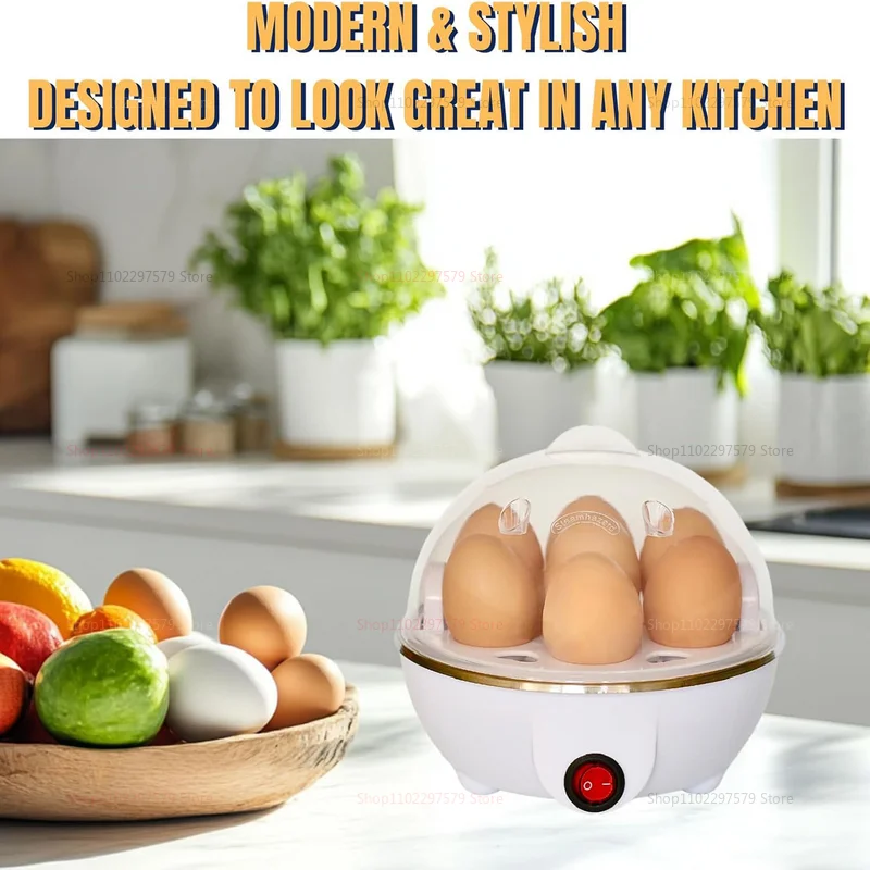 Smart Egg Cooker, White Egg Cooker Electric Eggs Boiler Multifunctional Mini Eggs Cooker Steamer Poacher for Kitchen Use
