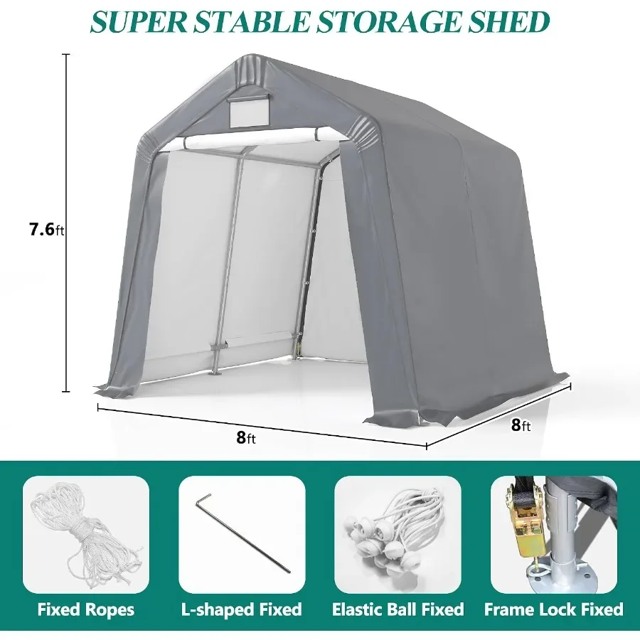 Outdoor Storage Shelter Shed, Gray