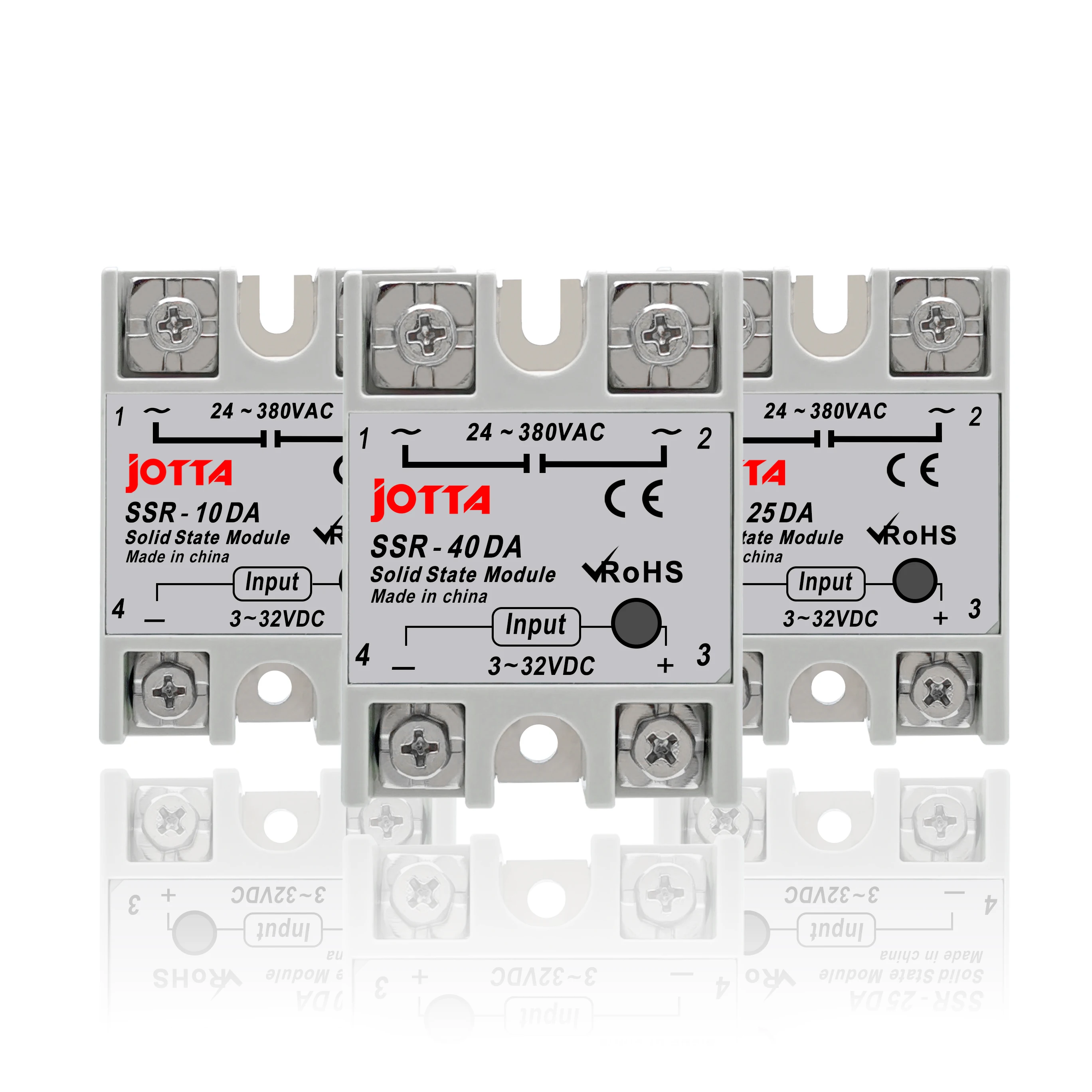 SSR -10DA/25DA/40DA  DC control AC SSR White Shell Single phase Solid State Relay