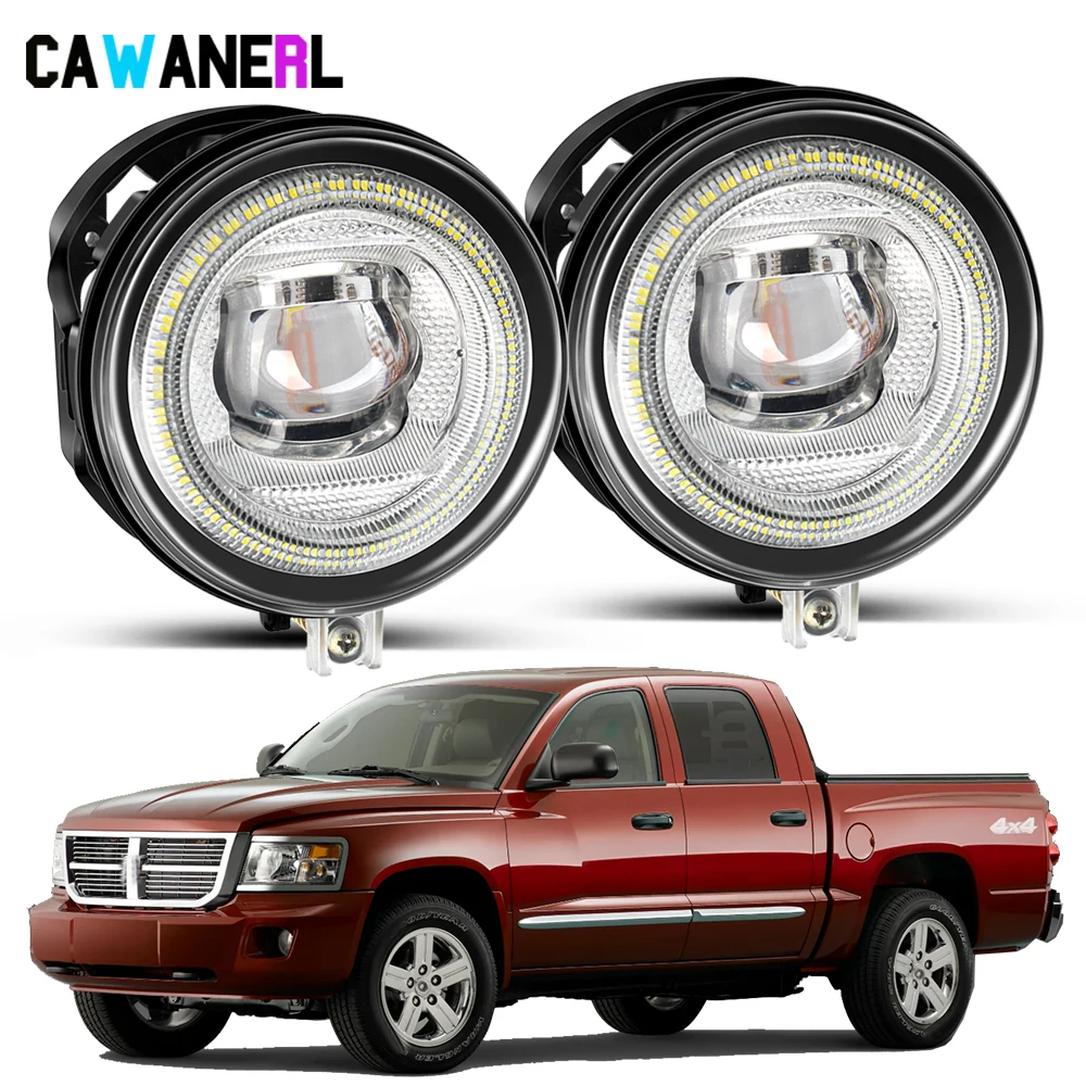 

2 X LED Fog Light Angel Eye DRL For Dodge Dakota 2005 2006 2007 2008 2009 Truck Front Bumper Fog Daytime Running Lamp H10 9005