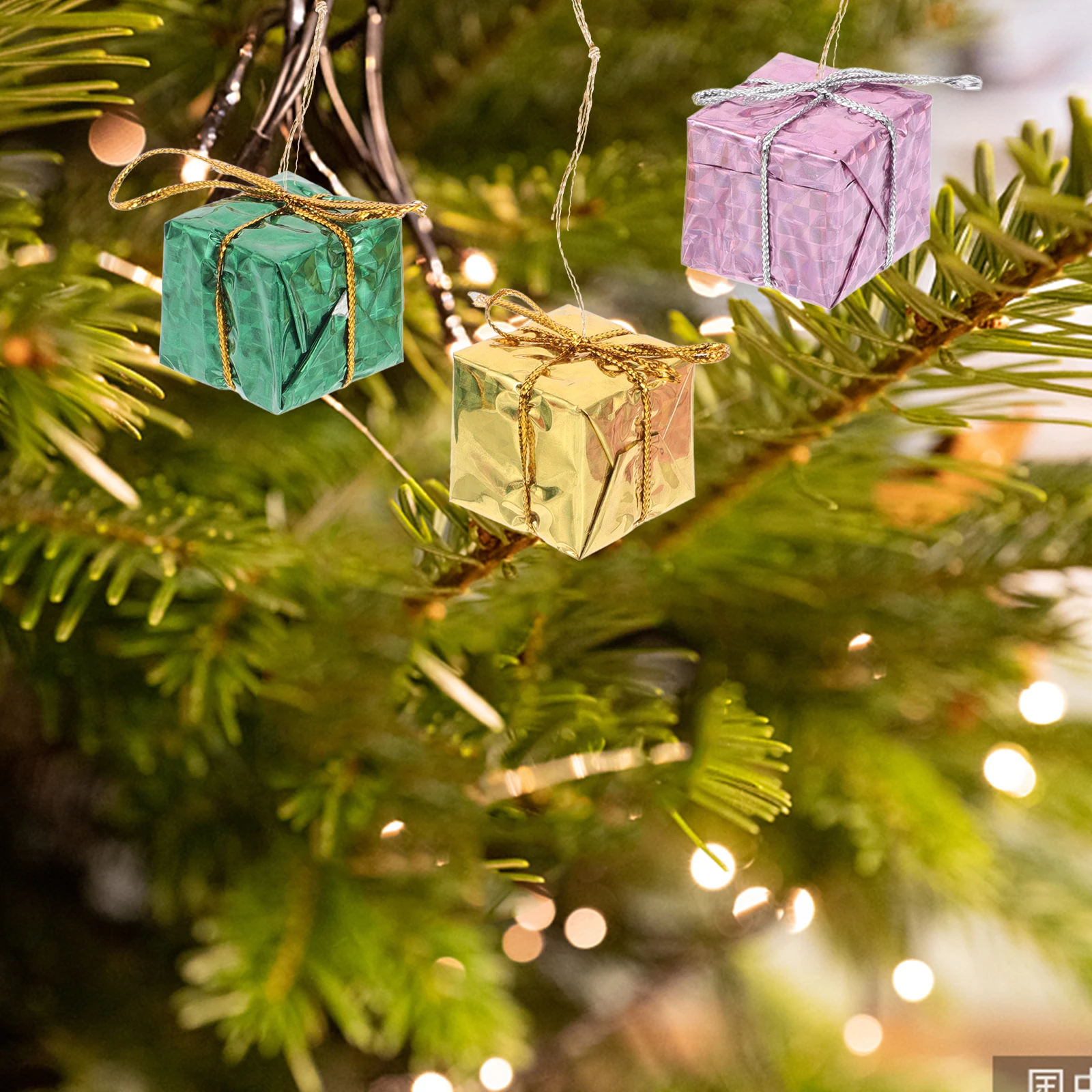 72pcs Small Gift Bag Decorative Pendant Christmas Hanging Decorations For Tree Fireplace Wall Window Party Home Office Hotel