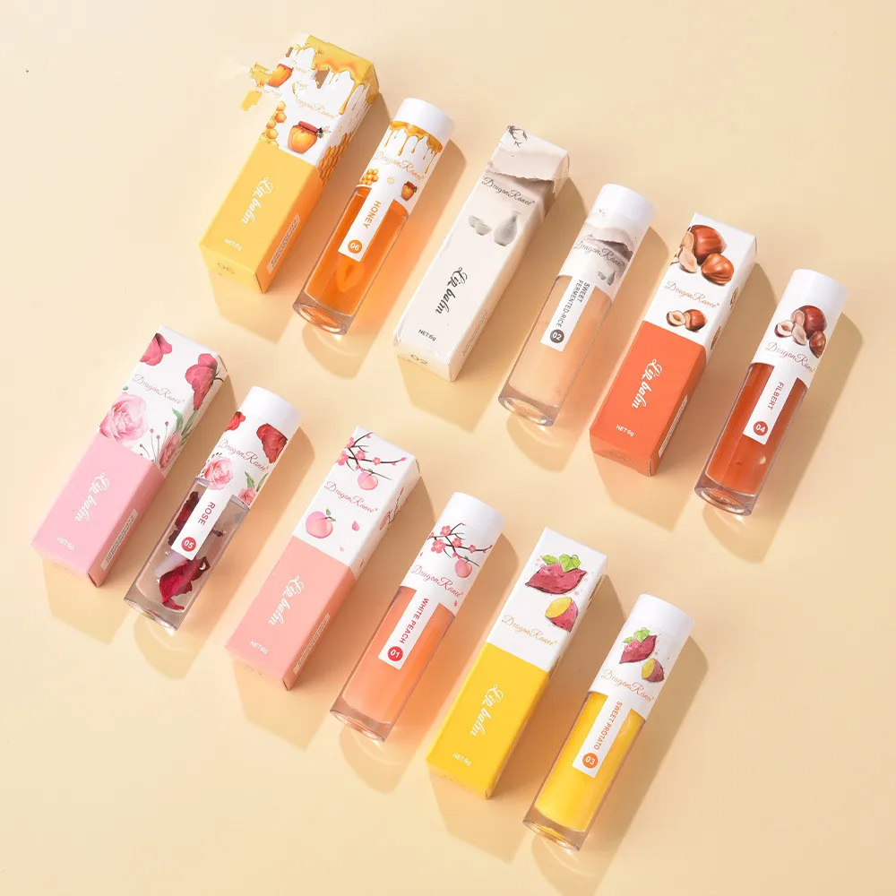 Rose Flower Lip Oil Long Lasting Non-sticky Lip Balm Repair Moisturizing Hydrating Lip Tint Woman Lip Care Comestics