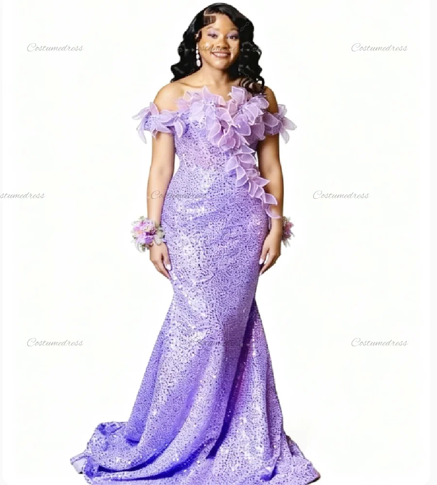 

Dazzling Sequin Evening Dress 2026 Sparkly African Black Girls Prom Dress Mermaid Plus Size Formal Ceremony Party Gowns Birthday