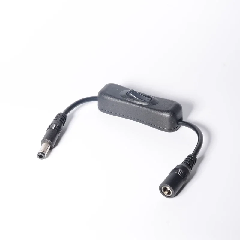 Interruptor liga/desliga em linha com cabo de alimentação macho fêmea 5.5x2.5mm conector dc interruptor de fio jack 5v 12v 24v para luz de tira led cctv