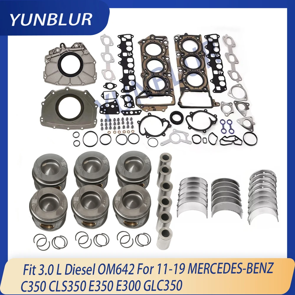 

STD Rebuild Full Gasket Piston & Rings Bearing Kit Fit 3.0 L Diesel OM642 For 11-19 MERCEDES-BENZ C350 CLS350 E350 E300 GLC350
