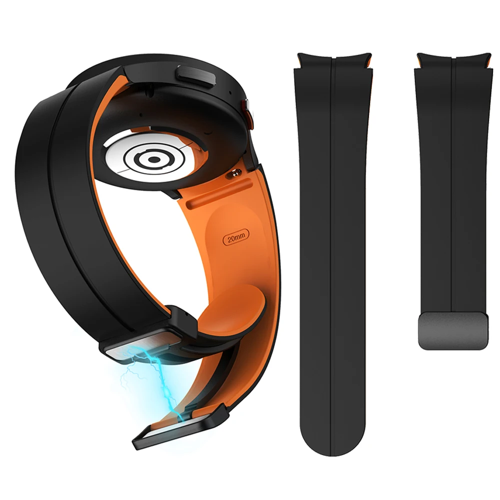 

Силиконовый ремешок с магнитной пряжкой D для Samsung Galaxy Watch 6 5 Pro 4 Classic 47 мм 45 мм 44 мм 40 мм Спортивный ремешок Сменный браслет