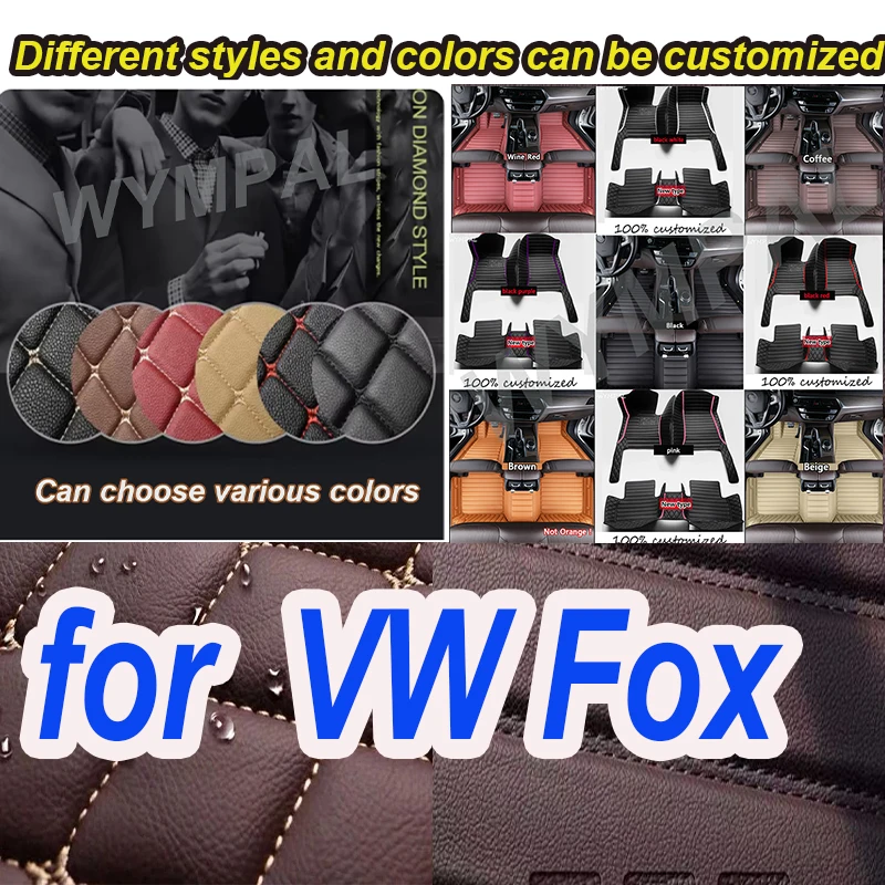 

LUXURY Customized Artificial Leather Car Floor Mat For VW Fox 2004 2005 2006 2007 2008 2009