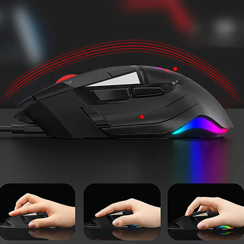 Imagem -03 - Mouse para Jogos sem Fio Rgb de Modo Duplo com Fio Recarregável Botões Personalizáveis 10000 Dpi Botões 1000hz Report Rate 24g