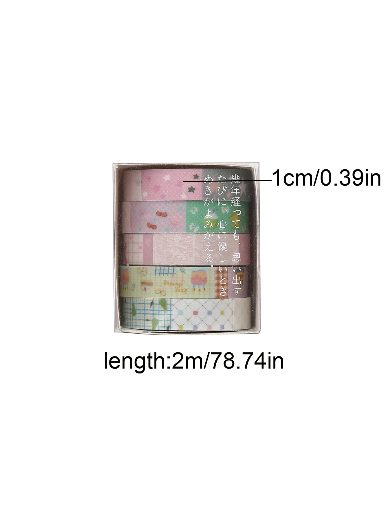 5-teiliges süßes Washi-Tape-Set im japanischen Stil, handgefertigt, DIY-Scrapbooking, Geschenkbox für die Feiertage, Scrap-Dekoration, Schulbedarf – Detail 2