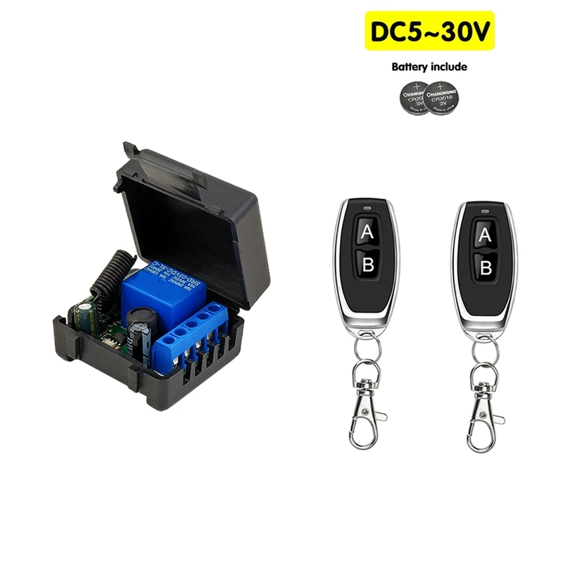 433 Mhz RF Wireless Switch Receiver DC 12V Single Relay Receiver Module With A/B Key Remote On Off Transmitter