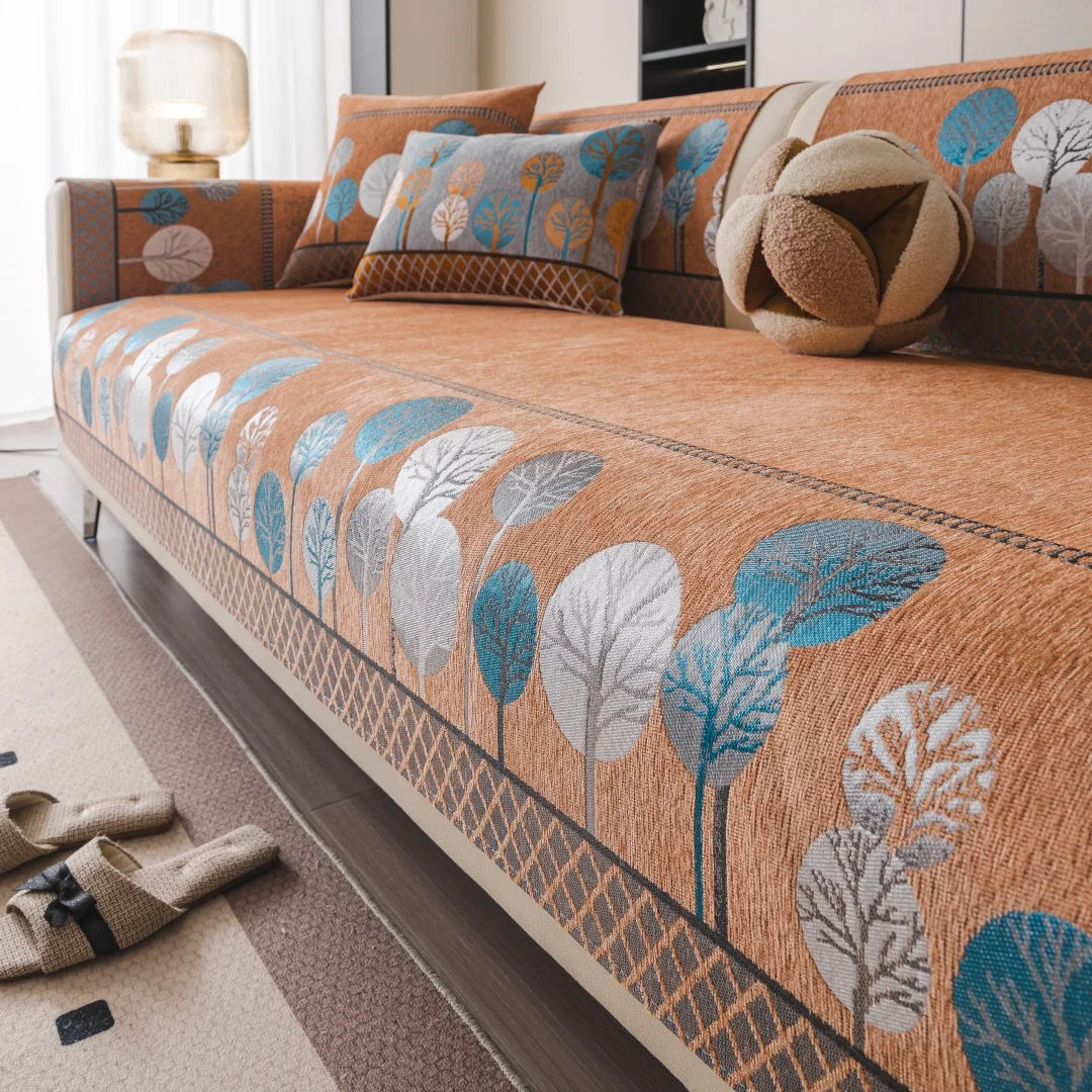 Boho Vollmond Baum Jacquard Chenille Sofabezug für Wohnzimmer Couch Sitzbezug Möbel Dekor Schutz Anti-Rutsch Sofa Handtuch – Detail 10