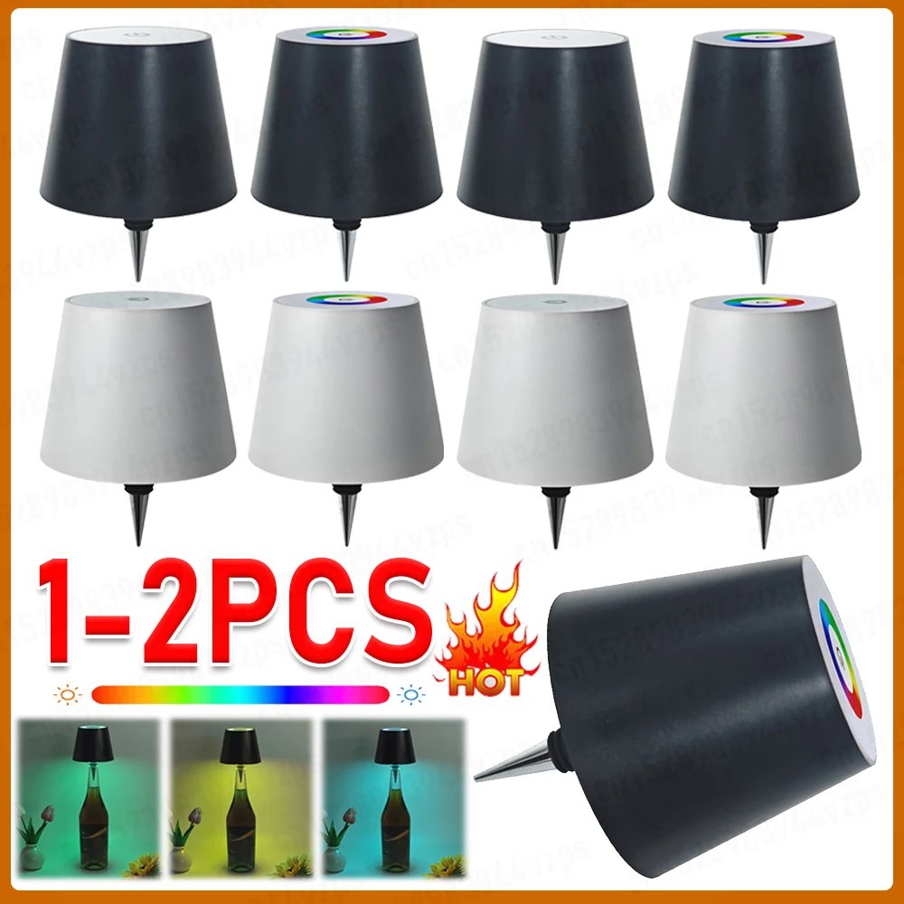 Wireless Table Lamp Modern Lamp Beverage Lamp RGB/ 3-Color USB Rechargeable Dining Table Lamp Top Touch Birthday Decoration