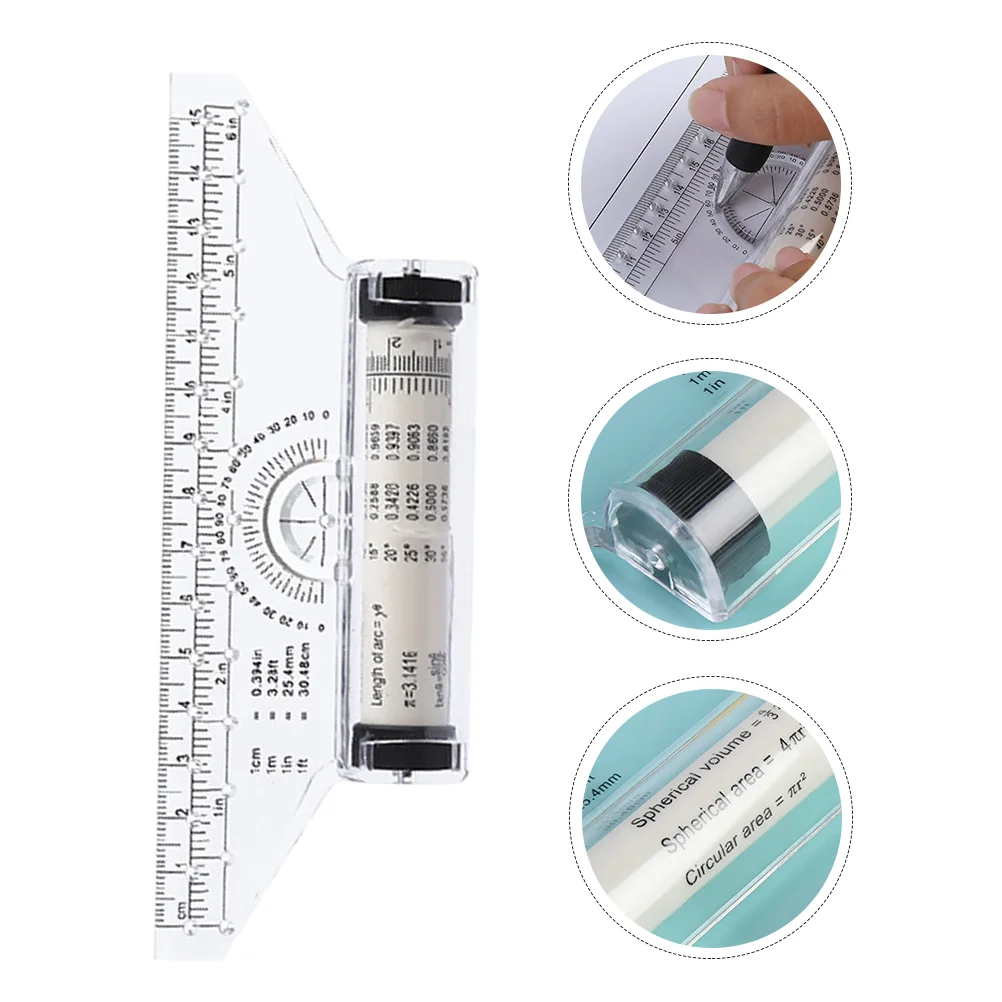 Roller Ruler Parallel Engineers Use Rolling Plastic Multi-purpose Drawing Measuring