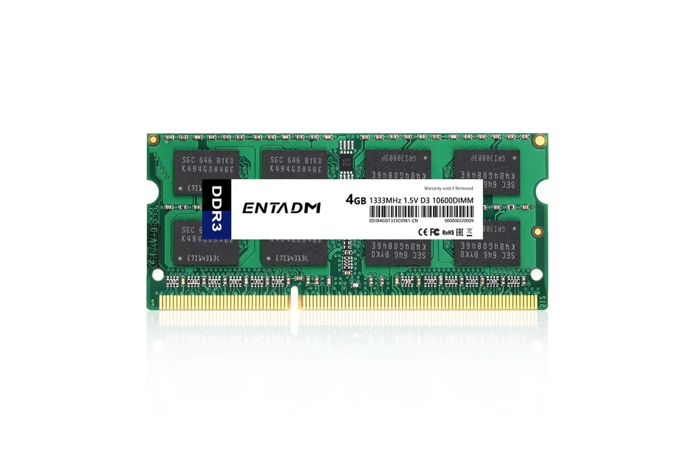 

ENTADM DDR3 1×4 ГБ Панель памяти для ноутбука 1333 МГц 1,5 В SO-DIMM