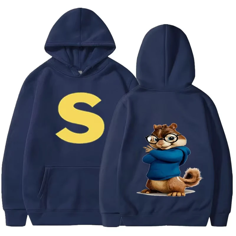 Cartoon Hoodie Alvin und die Chipmunks Grün Rot Marineblau Shirt Camisa S/P Film Promo Animation Langarm Hoody Sweatshirts