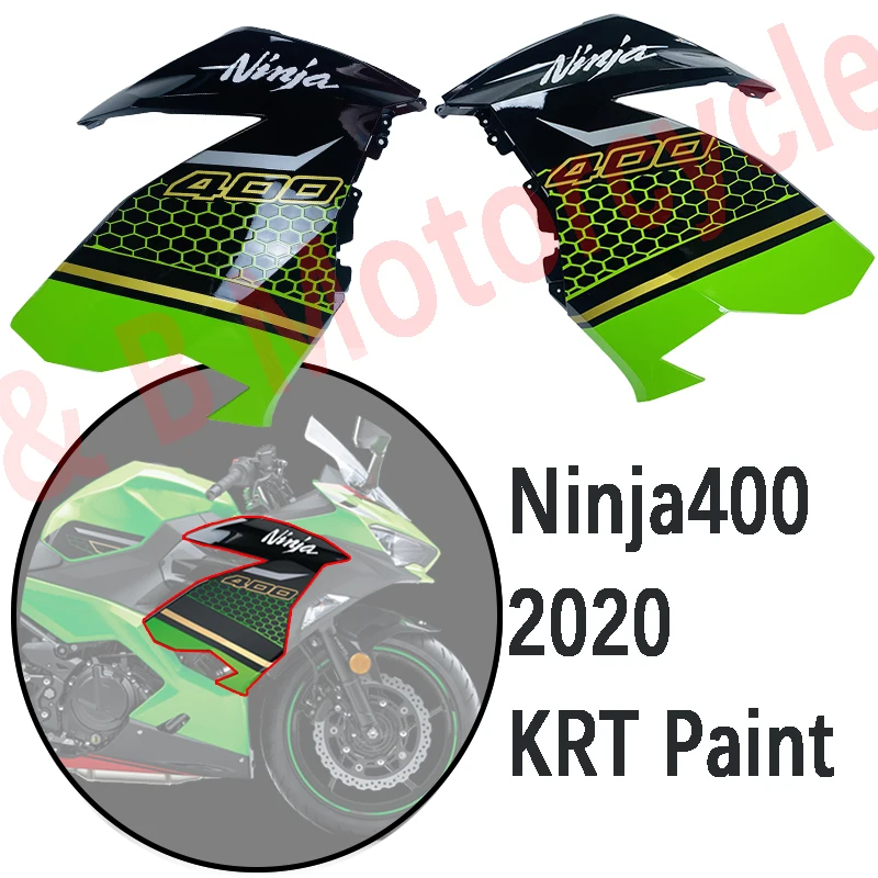 

For Kawasaki Ninja400 2018 2019 2020 2021 2022 2023 EX400 NINJA400 Upper Side Cowl Panlel Bodywork Fairing set 2020 KRT Paint